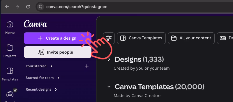 Create a Design Canva